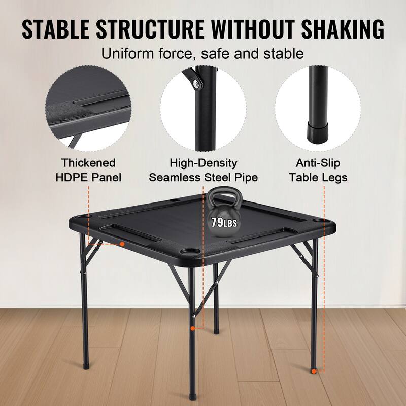 Mahjong Table Portable Domino Game Table with 1 Set of Dominoes for Mahjong Poke Puzzles