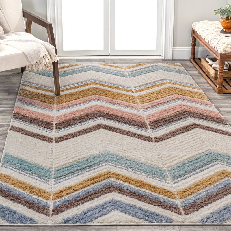 JONATHAN Y Sofie Tropical Leaves Area Rug