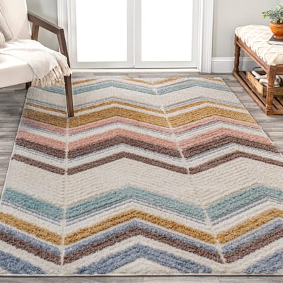 JONATHAN Y Sofie Tropical Leaves Area Rug