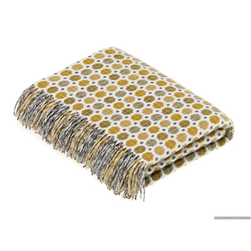 Merino Lambswool Throw Blanket - Milan - Clover, Made in England
