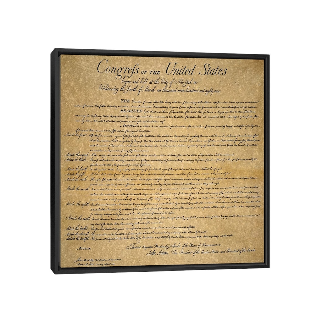 iCanvas "The Bill Of Rights, 1789" by Unknown Framed Canvas Print