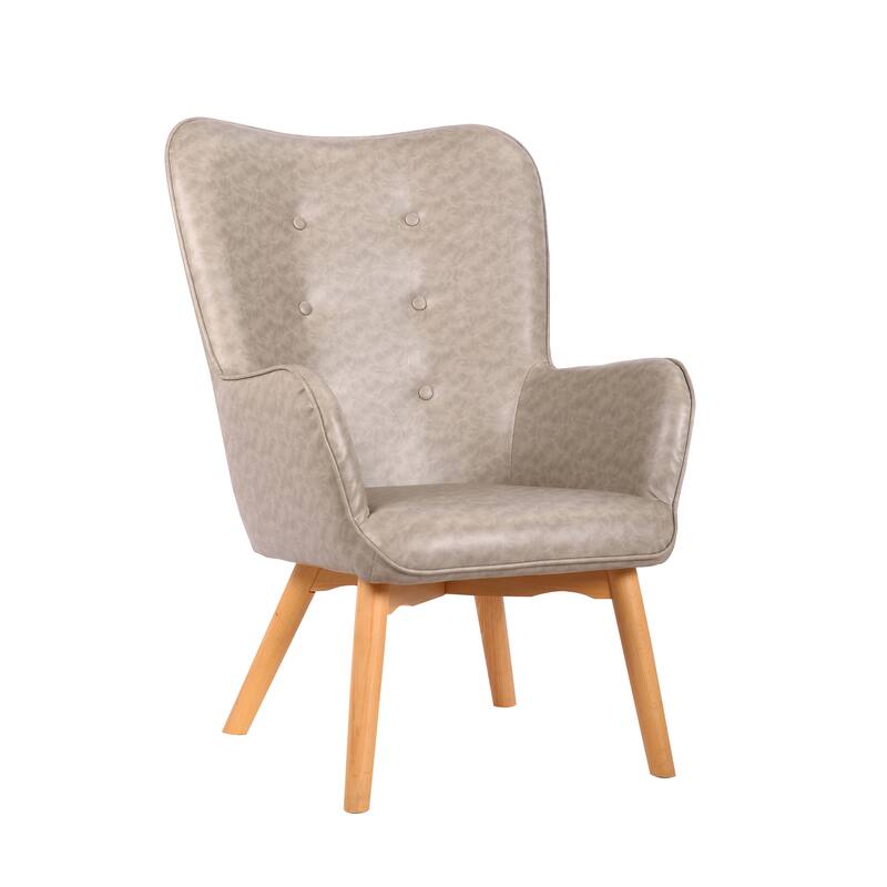 Porthos Home Paco Leisure Accent Chair, PU Leather, Wingback Design
