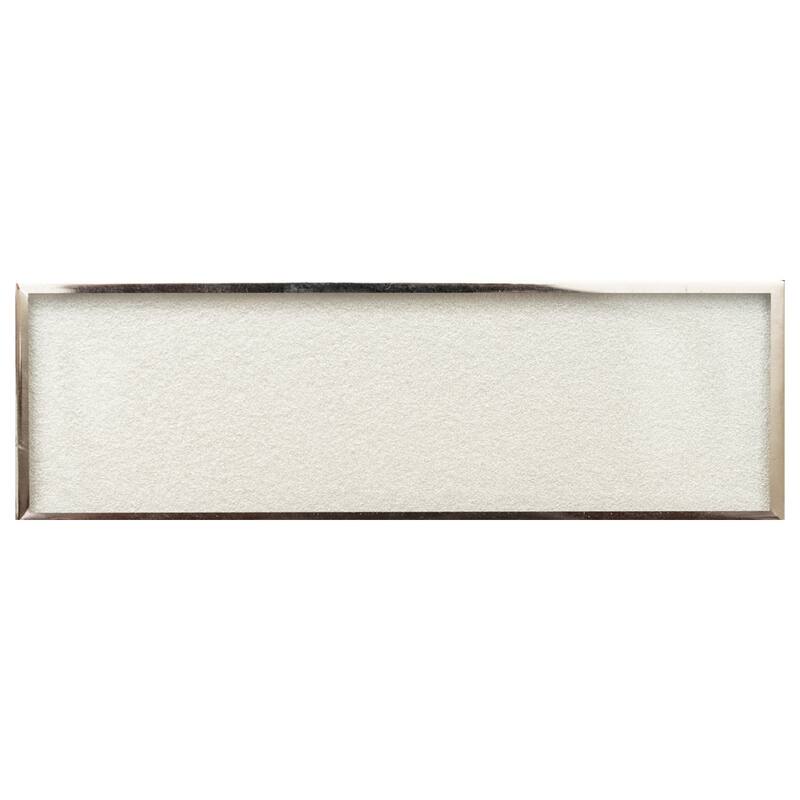The Tile Life Athena 2x6 White/ Silver Glossy Glass Brick Mosaic Backsplash & Wall Tile