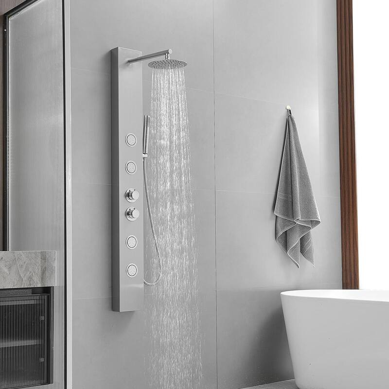 WIZ Rainfall Shower Tower Shower Panel System with Hand Shower