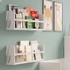 preview thumbnail 1 of 5, Wallniture Polynez White Wall Shelf, 30in Wood Hanging Shelves for Rustic Home Decor, Kitchen Wall Shelf, Bathroom Shelves, 2pcs