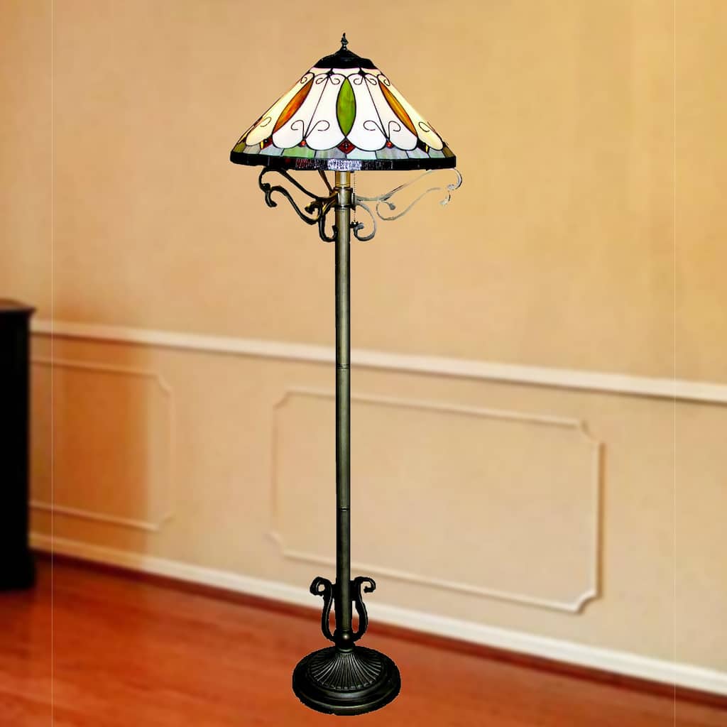Tiffany-style Curly Floor Lamp