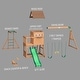 preview thumbnail 12 of 14, Backyard Discovery Montpelier Cedar Wood Swing Set, Slide, Clubhouse