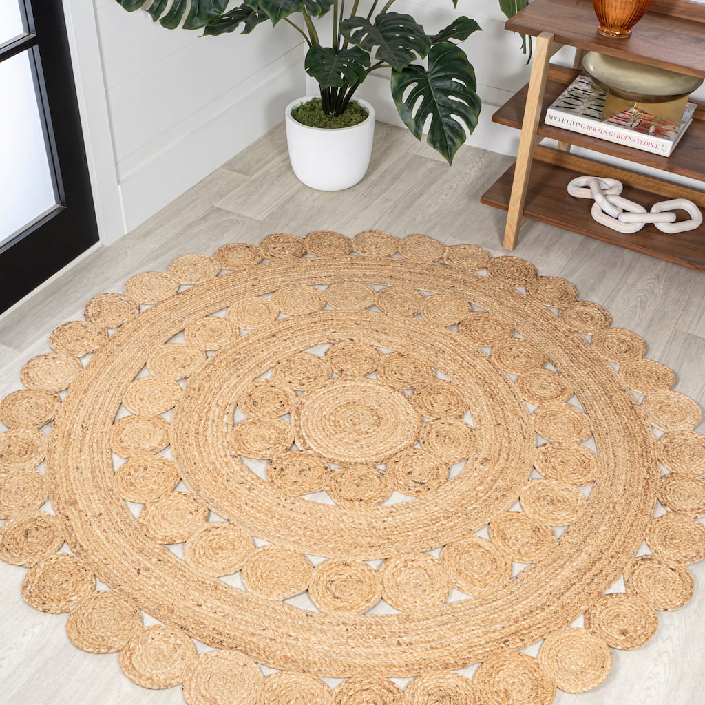 JONATHAN Y Oceana Two-Tone Jute Hippy Circle Area Rug