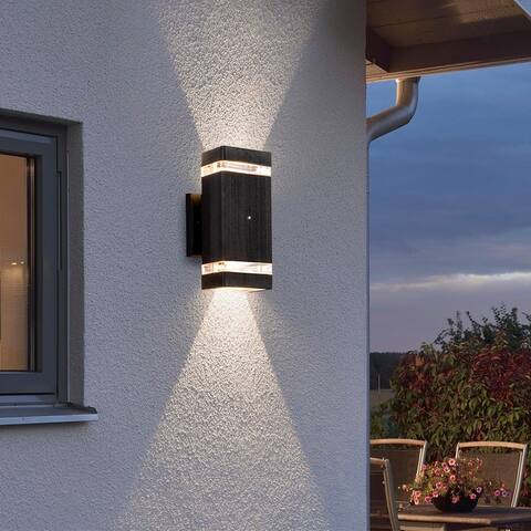 Modern LED Up Down Outdoor Wall Light with Dusk to Dawn Sensor