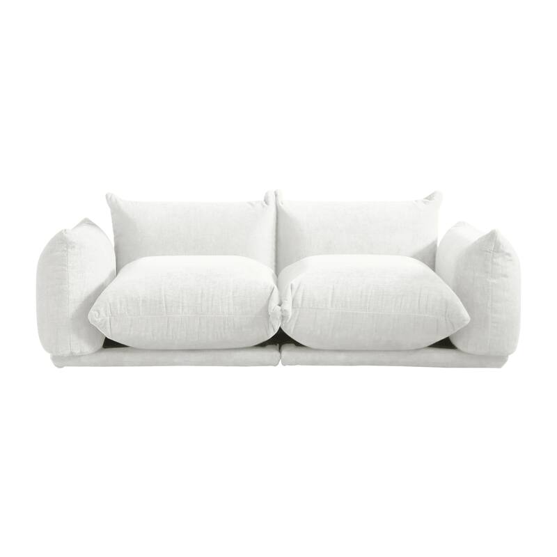 Chenille Fabric Modular Sectional Sofa Set with Ottoman