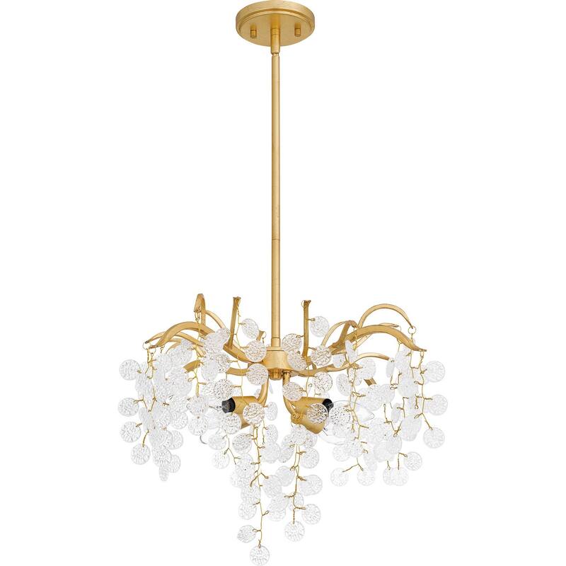 Maple Four Light Pendant - Gold Leaf