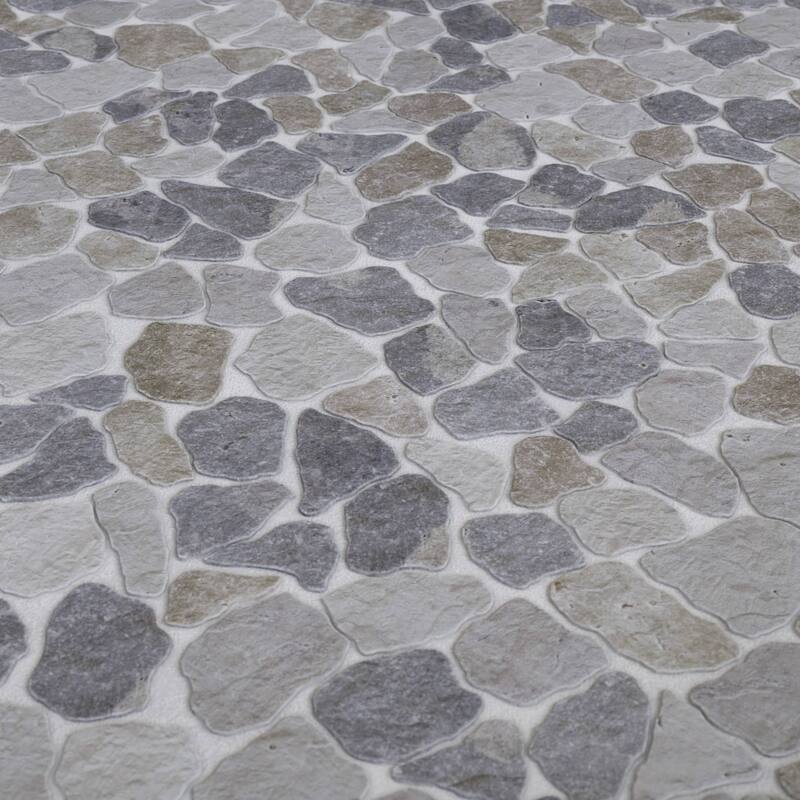 Full Eclectic 18 in. x 18 in. Marble Tumbled Wall and Floor Tile - Oasis - 18 in. x 18 in.