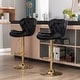 preview thumbnail 10 of 16, 2 Velvet Bar Stools with Chrome Footrest and Base Swivel Height Adjustable