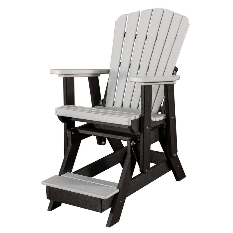 OS Home & Office 516LGB Fan Back Balcony Glider Light Gray, Black