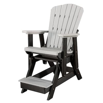 OS Home & Office 516LGB Fan Back Balcony Glider Light Gray, Black