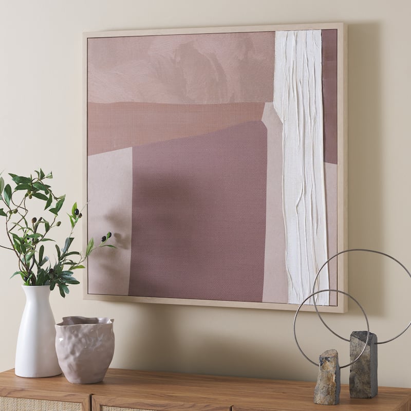 SAFAVIEH Home Boardwalk Dunes 36-inch Brown/Off White Framed Media Art - Brown/Off White