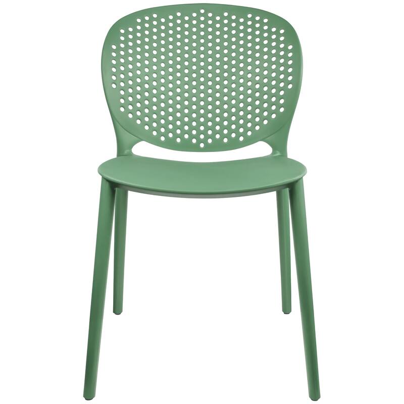 Armless Stacking Molded Matte Dining Side Chairs Patio Indoor Outdoor Kitchen Bedroom Set of 2