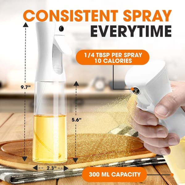 dimension image slide 0 of 4, Cheer Collection Set of 2 Multi-Use Glass Oil Sprayer Bottles