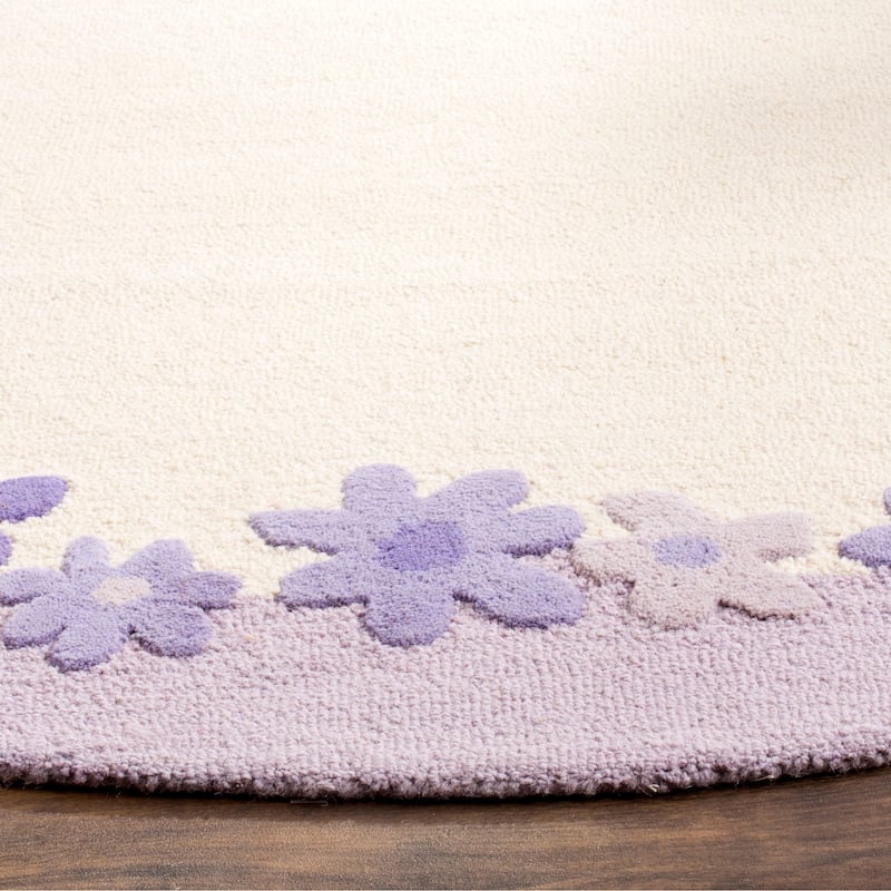 SAFAVIEH Handmade Children's Daisy Kianna Borders Ivory New Zealand Wool