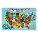 preview thumbnail 2 of 4, Gertmenian Educational USA State Map Polypropylene Non-Slip Easy Care Digital Printed Youth Area Rug 6'6" x 9'6" - 6' 6" x 9' 6"
