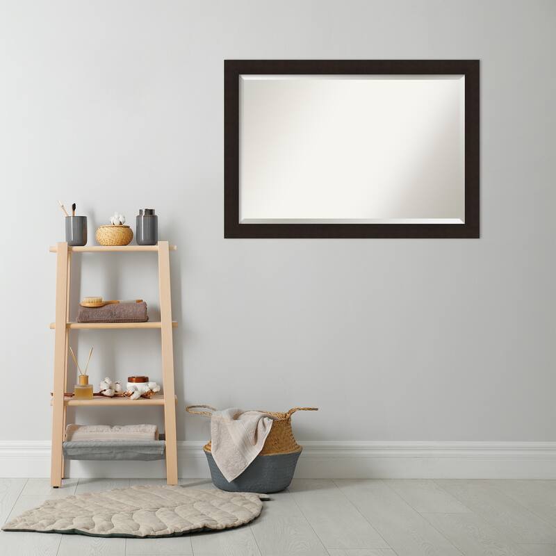 Non-Beveled Wood Wall Mirror - Woodridge Rustic Grey Frame - Woodridge Rustic Grey