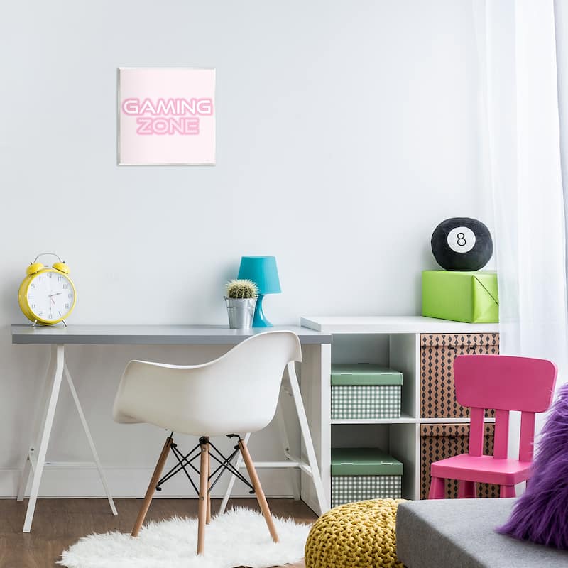 Stupell Pastel Pink Gaming Zone Wall Plaque Art Design By Yass Naffas Designs