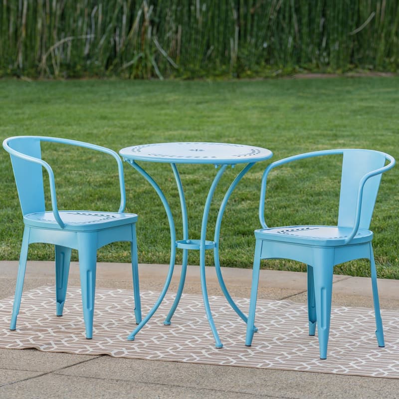 Lourdes Outdoor 3-piece Cast Bistro Set by Christopher Knight Home