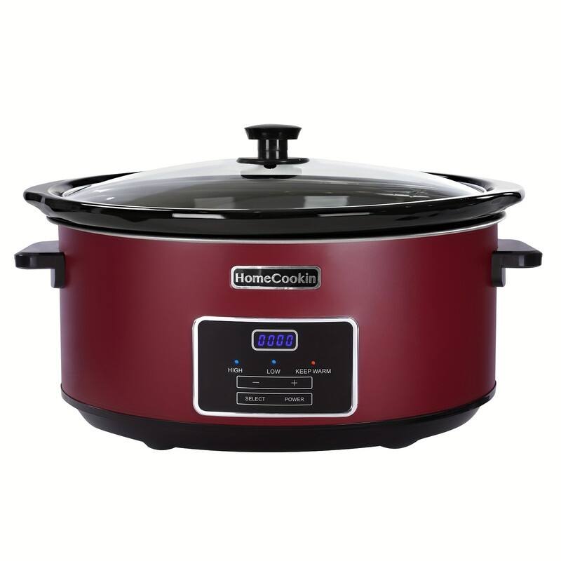 Homecookin 6,7 Quart Digital Display Programmable Slow Cooker - 7Qt - Red