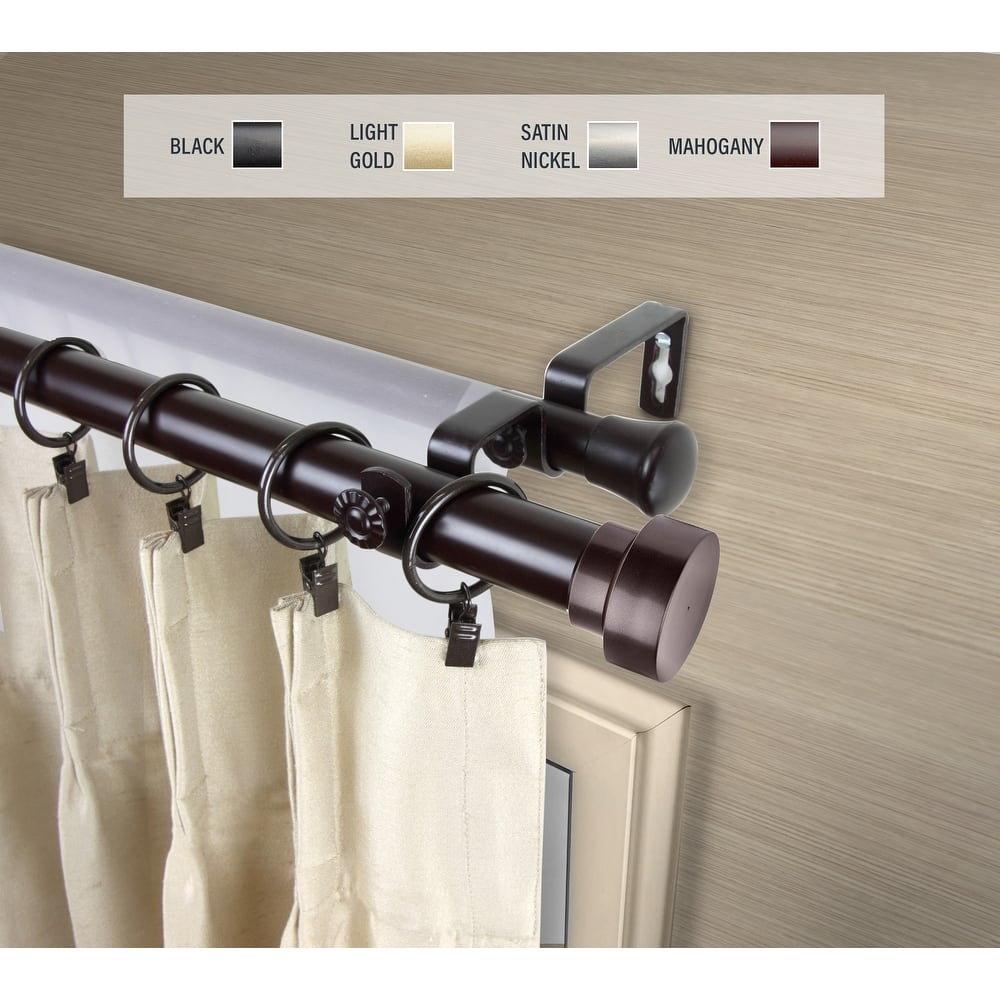 InStyleDesign Beret 1 inch Diameter Adjustable Double Curtain Rod