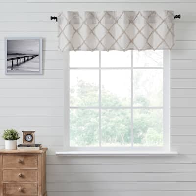 Frayed Lattice Oatmeal Valance 16x60 - M