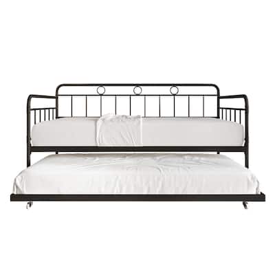 CraftPorch Minimalist Curved Edge Metal Twin Daybed with Trundle