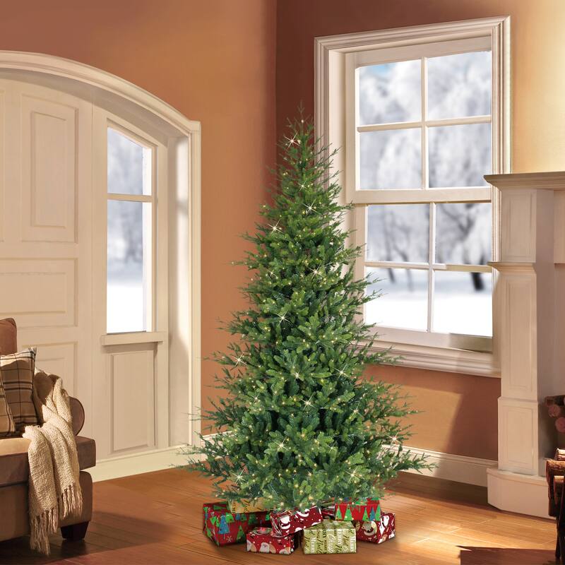 Puleo International 6.5 ft. Pre-Lit Alberta Artificial Spruce Tree