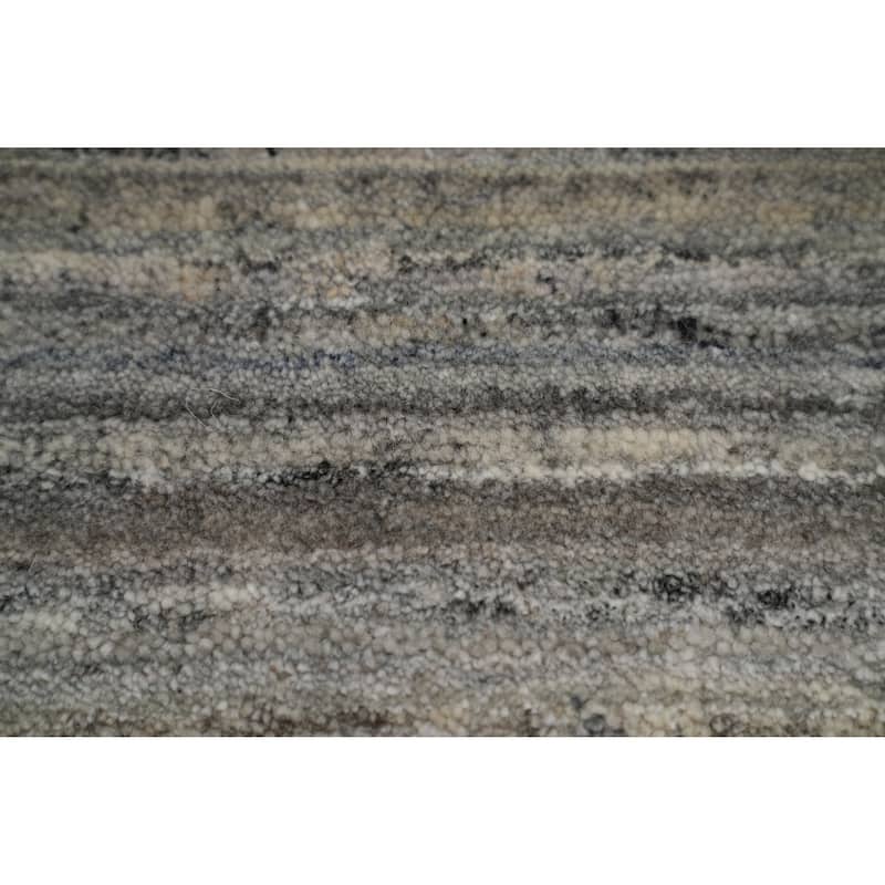 Hand Knotted Oriental 100% Wool Carpet Tribal Animal Pictorial Greys & Charcoal Gabbeh Area Rug - 12' 6'' X 9' 2''