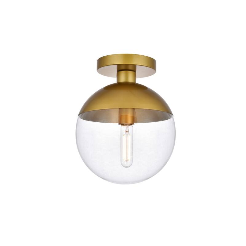1-light 10-inch Glass Orb Flush Mount Light Fixture
