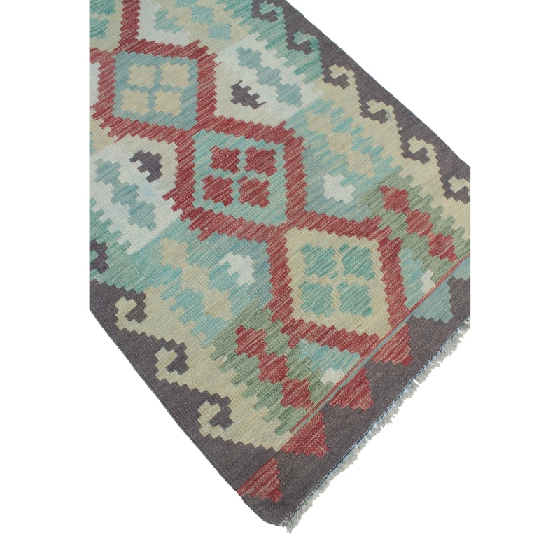 Sun Faded Flatweave Zach Red/Ivory Runner - 2'7" x 7'1"