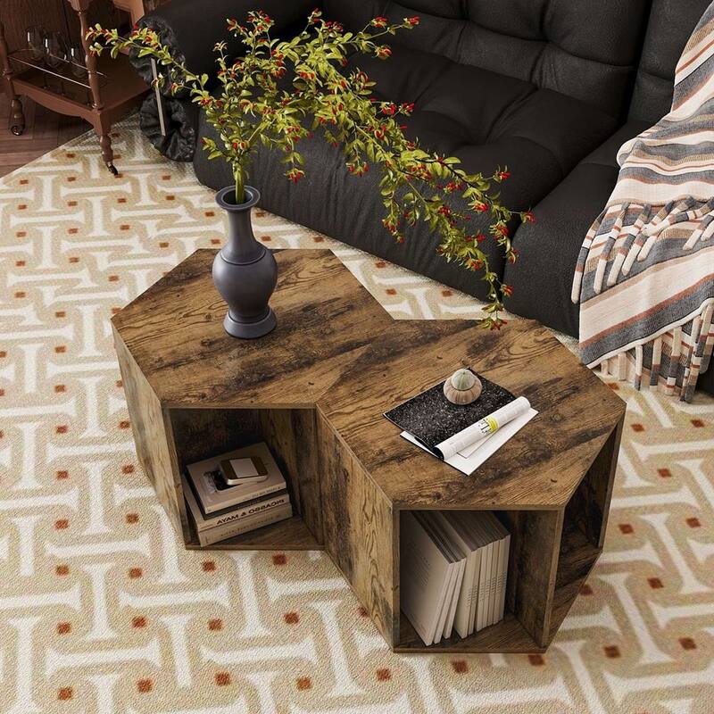 23.62" Modern style Nightstand or Coffee Table or Side Table - 2-PCS-Brown