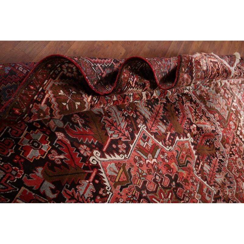 Blue Heriz Vintage Persian Area Rug Handmade Wool Carpet - 9'3" x 12'10"