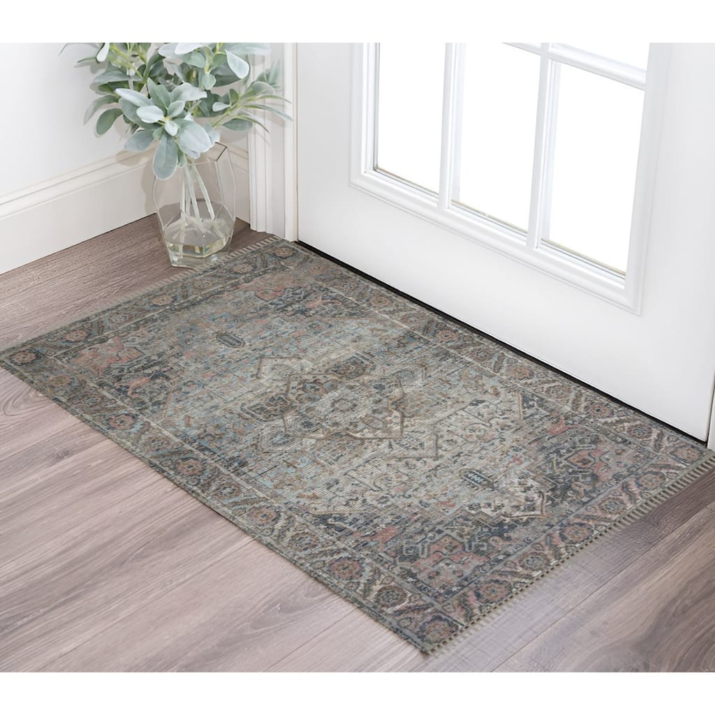 HomeRoots Oriental Transitional Rectangle Area Rug