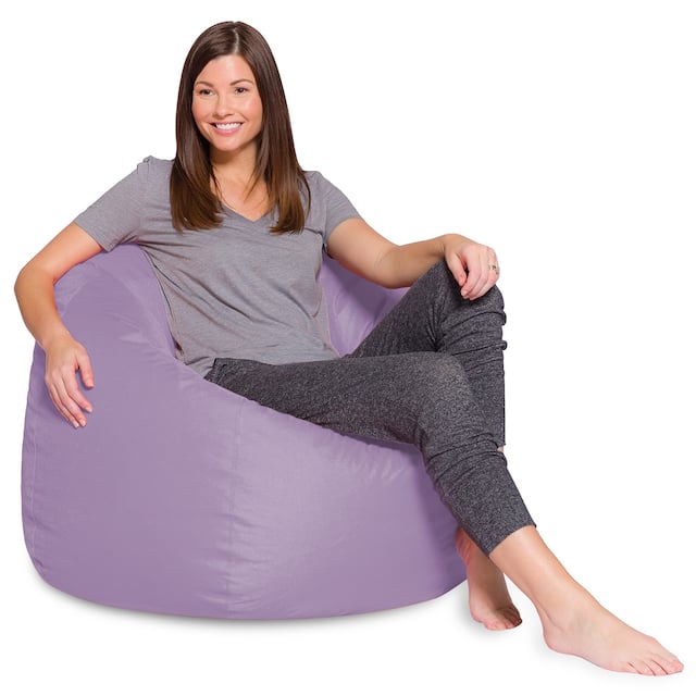 Kids Bean Bag Chair, Big Comfy Chair - Machine Washable Cover - 48 Inch Extra Large - Heather Lavender
