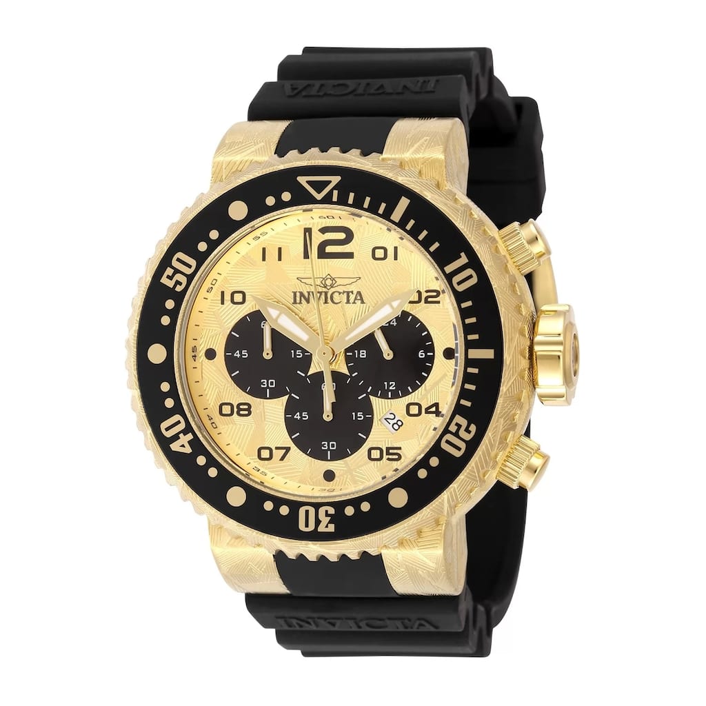 Invicta Men's 48618 Pro Diver Quartz Chronograph Gold, Black Dial Watch - Gold