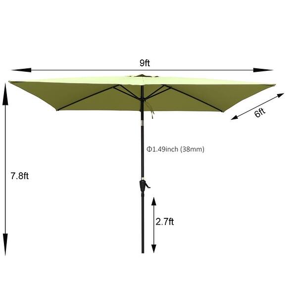 6x9 patio umbrella Backyard Expressions 9ft Solar with 32 LED Lights powered glow Sonerlic Patio 6x9 FT LED