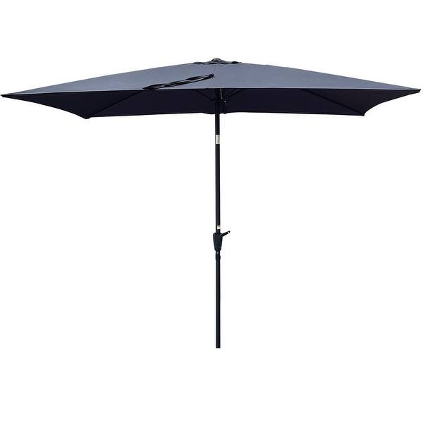 6x9 patio umbrella Anthracite 6x9 ft Waterproof Rectangular Patio Umbrella - Bed Bath & Beyond