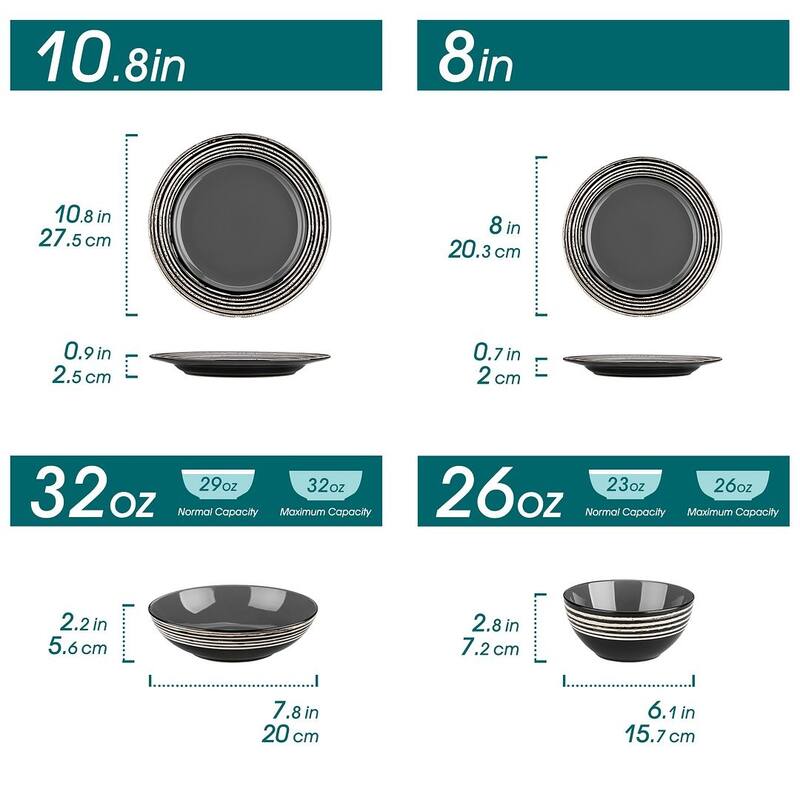 vancasso ARBRE 16-Piece Stoneware Dinnerware Set, Service for 4