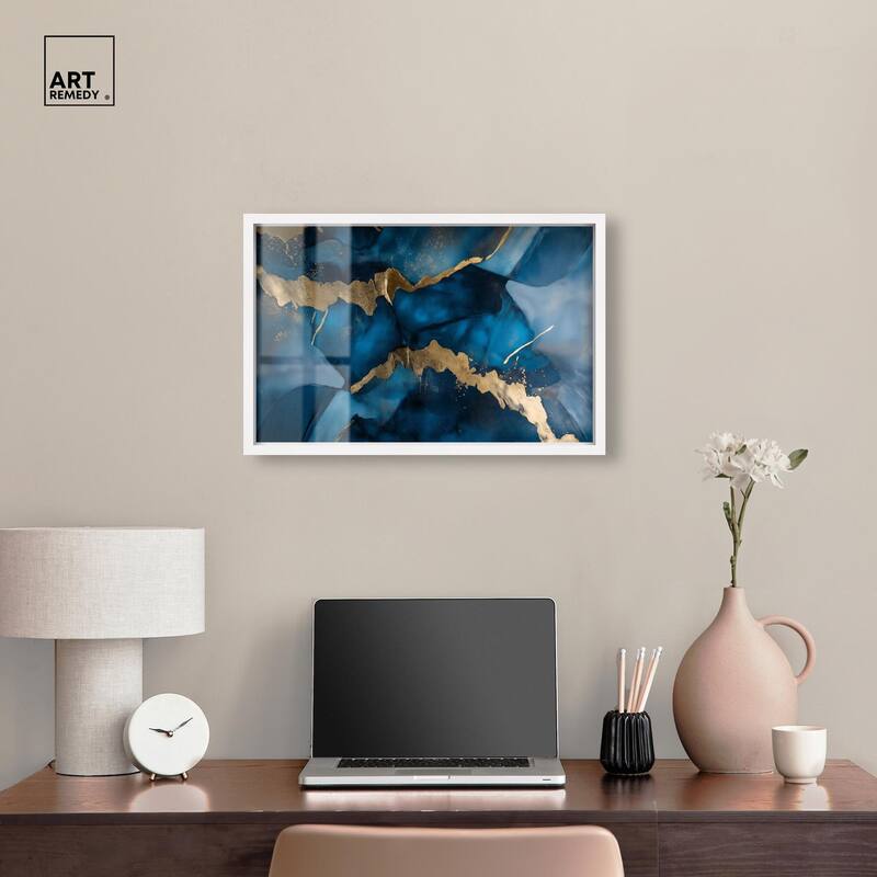 Dark Texture Golden Touch III Shadowbox by Art Remedy
