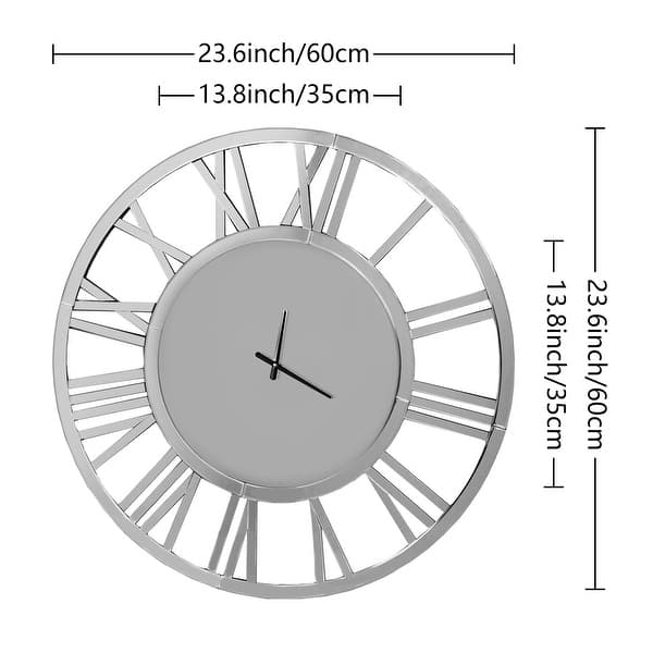 Round Wall Clock- Modern Clocks Mirrored Wall Decor - Bed Bath & Beyond ...