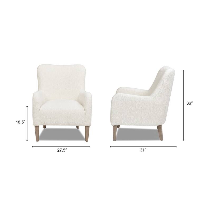 Nimbus 27.5" Curved Boucle Accent Armchair