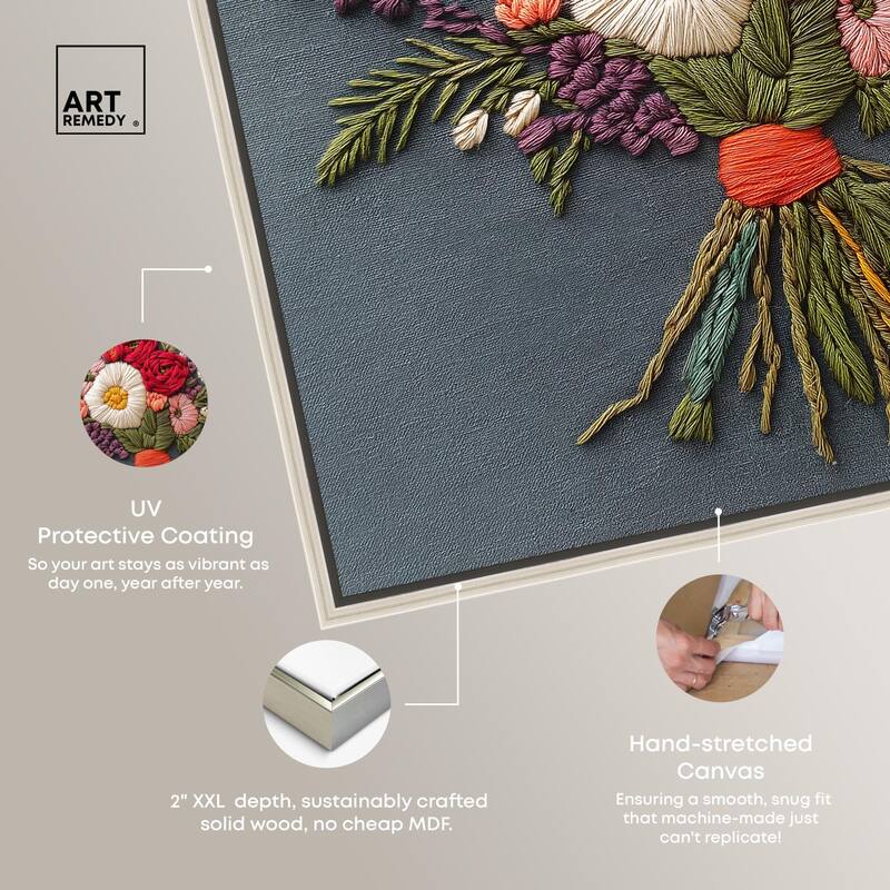Stitched Bloom Bouquet I Canvas by Art Remedy