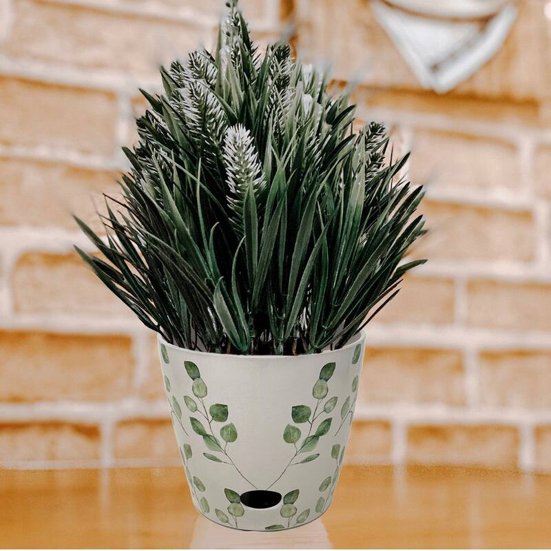 7" Round Self-Watering Indoor/Outdoor Bamboo Pots