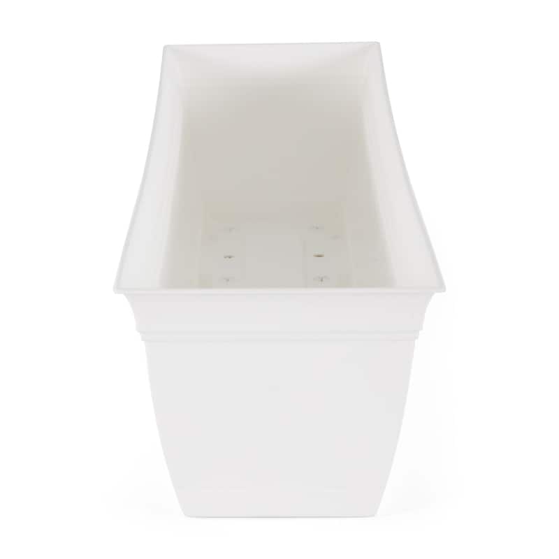 The HC Companies 30 Inch Window Flower Box with Removable Saucer, White (4 Pack) - 1.56