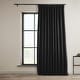 preview thumbnail 144 of 160, Exclusive Fabrics Textured Faux Linen Extra Wide Room Darkening Curtains for Bedroom & Living Room Curtains (1 Panel) 100 X 120 - Essential Black